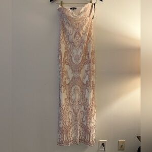 Jump Apparel Ivory and Rose Gold Formal Dress